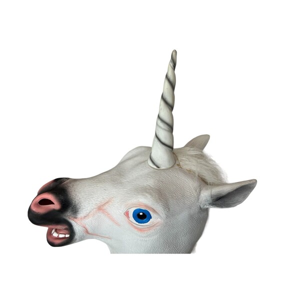 Unicorn Head Deluxe Novelty Mask  Creepy Halloween Costume  Theatre Cosplay - Picture 3 of 7